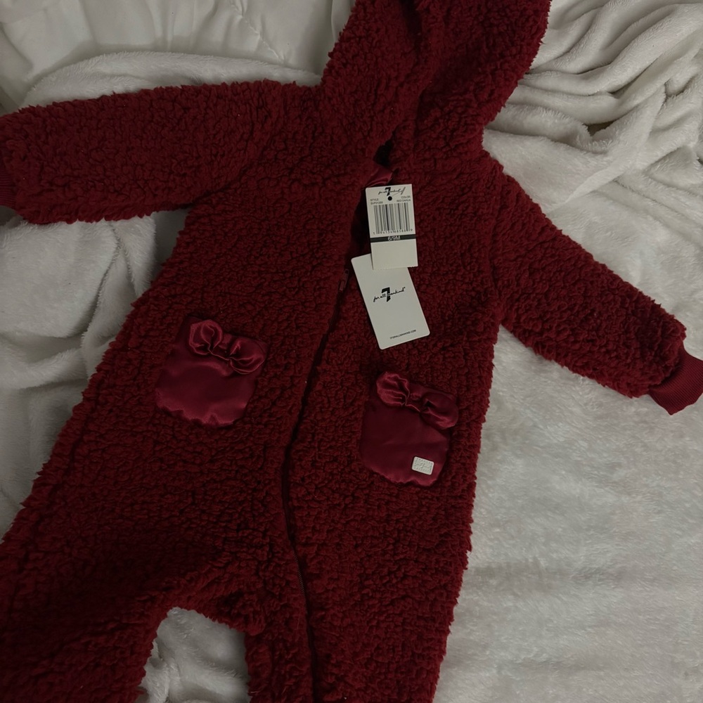 Cozy Red Hooded Kids One Piece